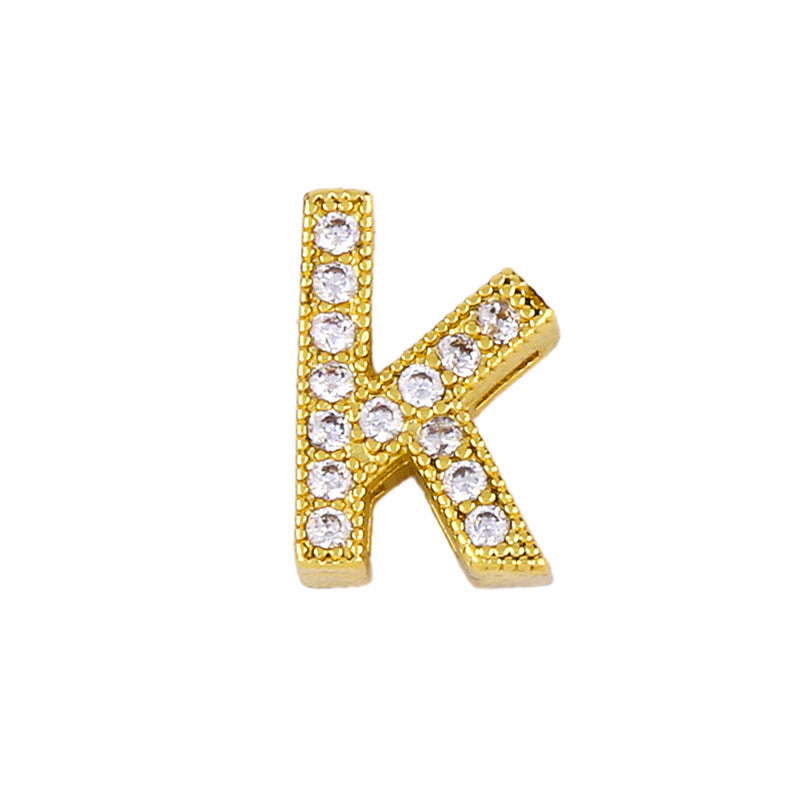 Wholesale 26 English Alphabets Gold-plated Necklaces with Diamonds